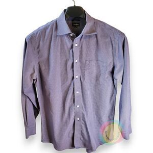 Neiman Marcus Men's 16 32/33 Trim Fit Blue Check Shirt